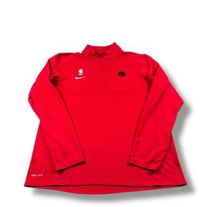 Nike NBA Toronto Raptors Team-Issued Dri-Fit 1/4 Zip Jacket Mens Sz LG Tall EUC